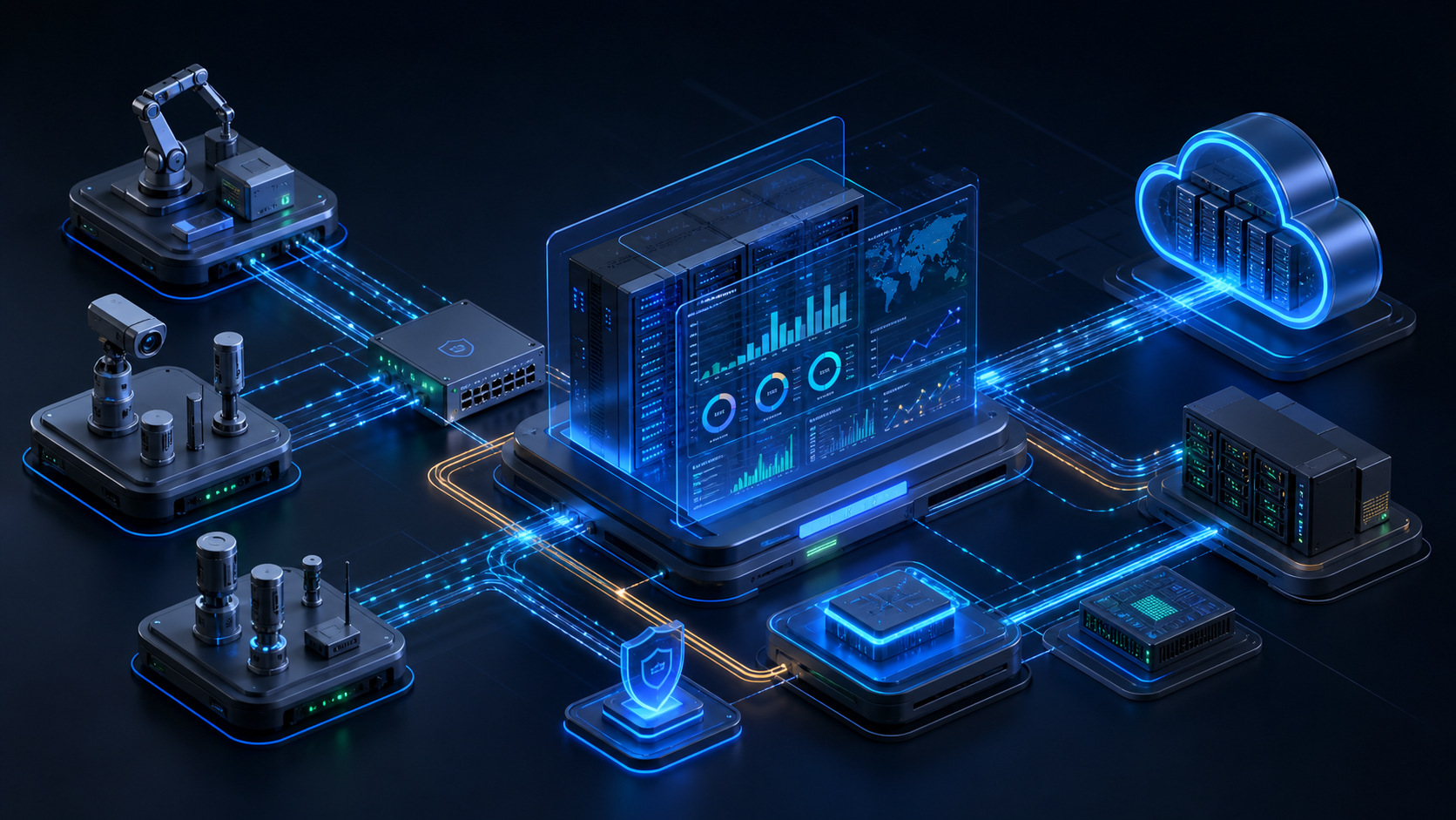 3D render of DipuOne edge-to-cloud monitoring architecture